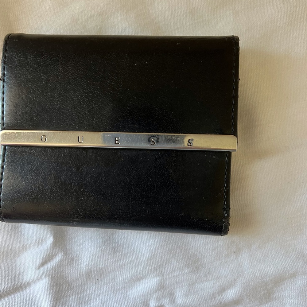 Guess Black Wallet with Silver Detail